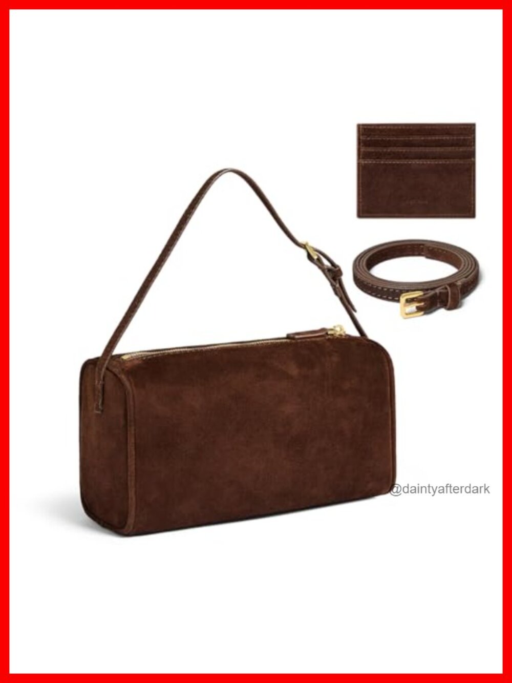 Premium Suede Leather Crossbody Bag Handmade Purse with Card Holder